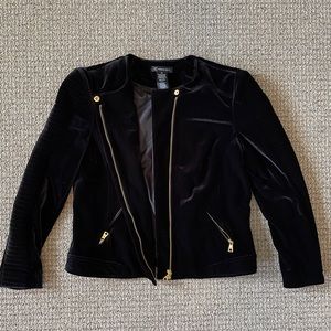 INC Velvet Moto Jacket in size 14